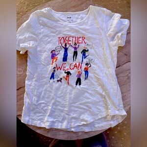 Anthropologie Maeve VOTE short sleeve election “Together we can” Size Medium